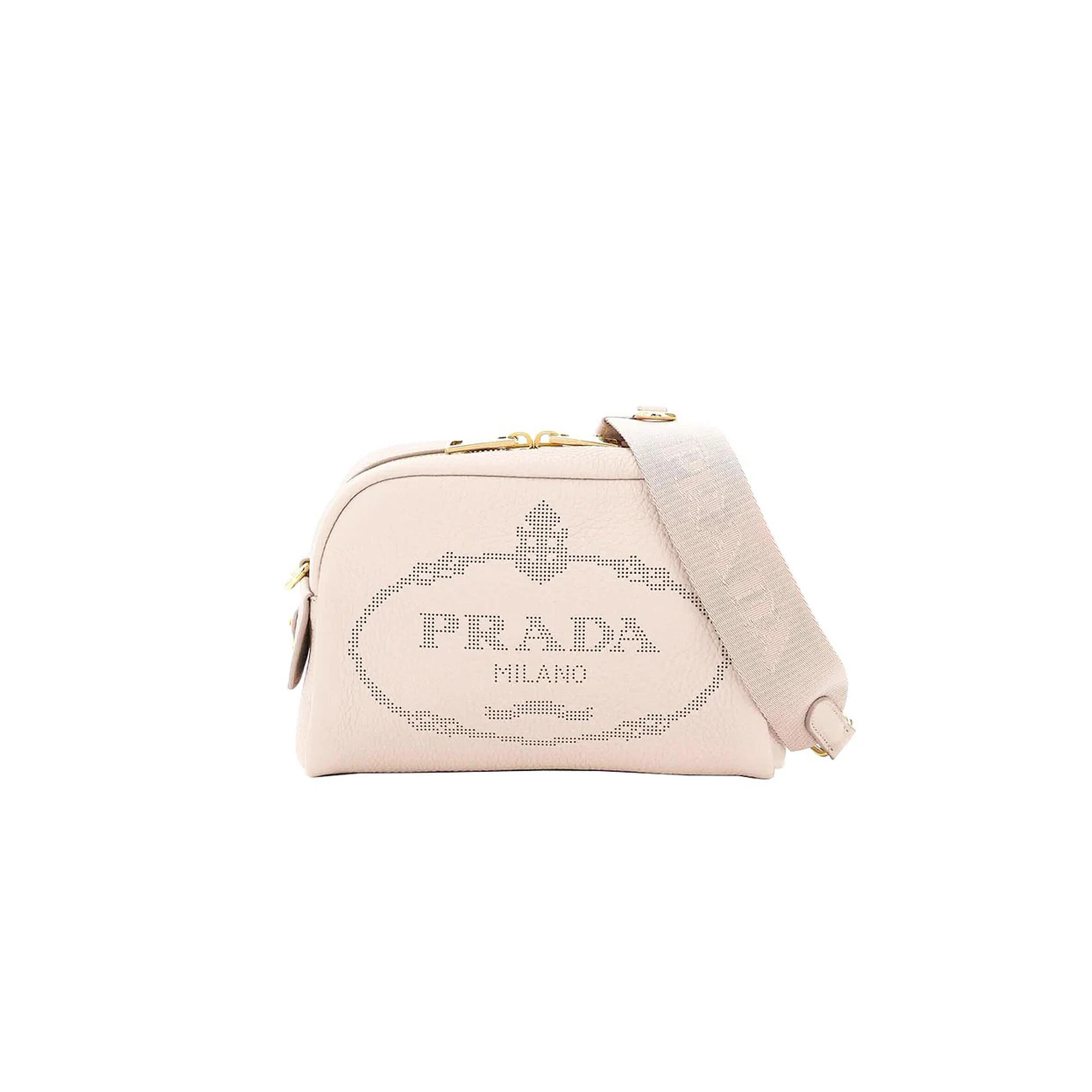 PRADA TEXTURED LEATHER SHOULDER BAG IN WATER LILY 1BH187 (20.5*13*8.5cm) 